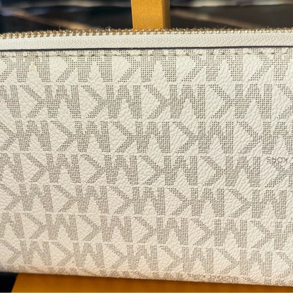Michael Kors Cream Monogram Clutch - Picture 2 of 3